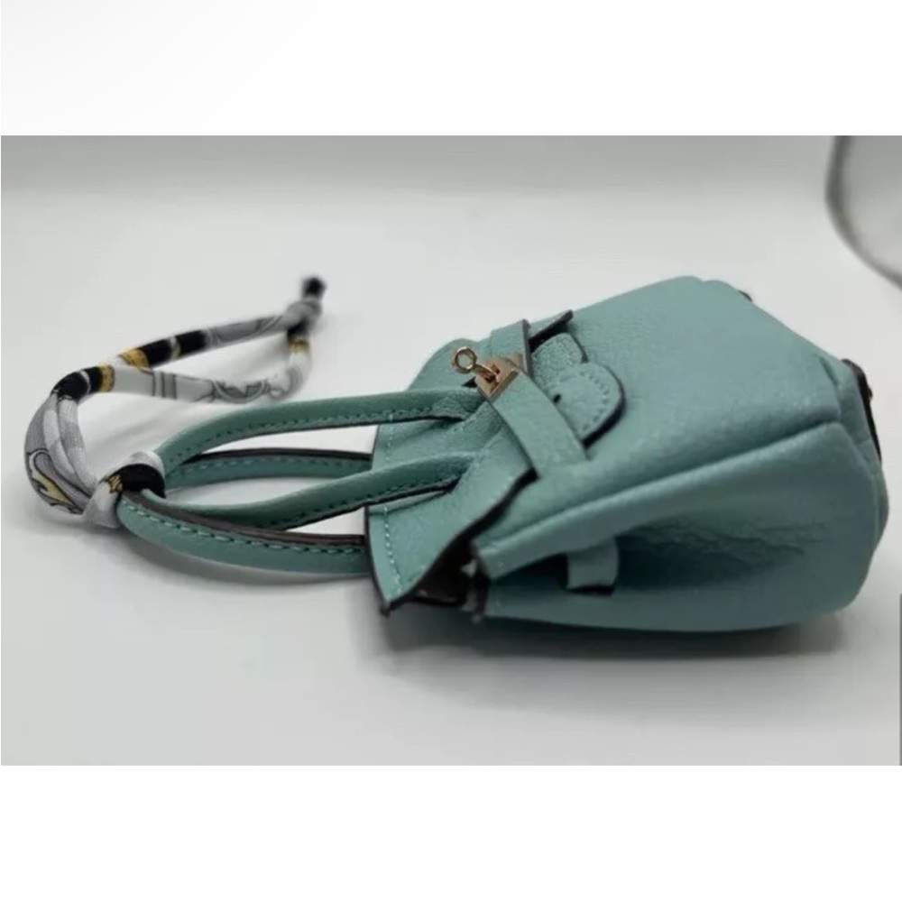 NEW Bag Charm Micro Mini Handbag Shape Charm/ Keychain Pouch Light Blue - Picture 9 of 11